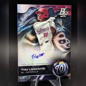 2023 Bowman Platinum Top Prospects Auto Trey Lipscomb #TOP-39 Nationals Rookie